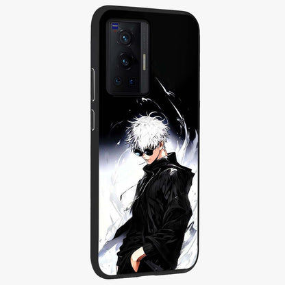Limitless Shadow King Glass Case upright view showcasing bold shadow warrior artwork with epic fantasy theme.