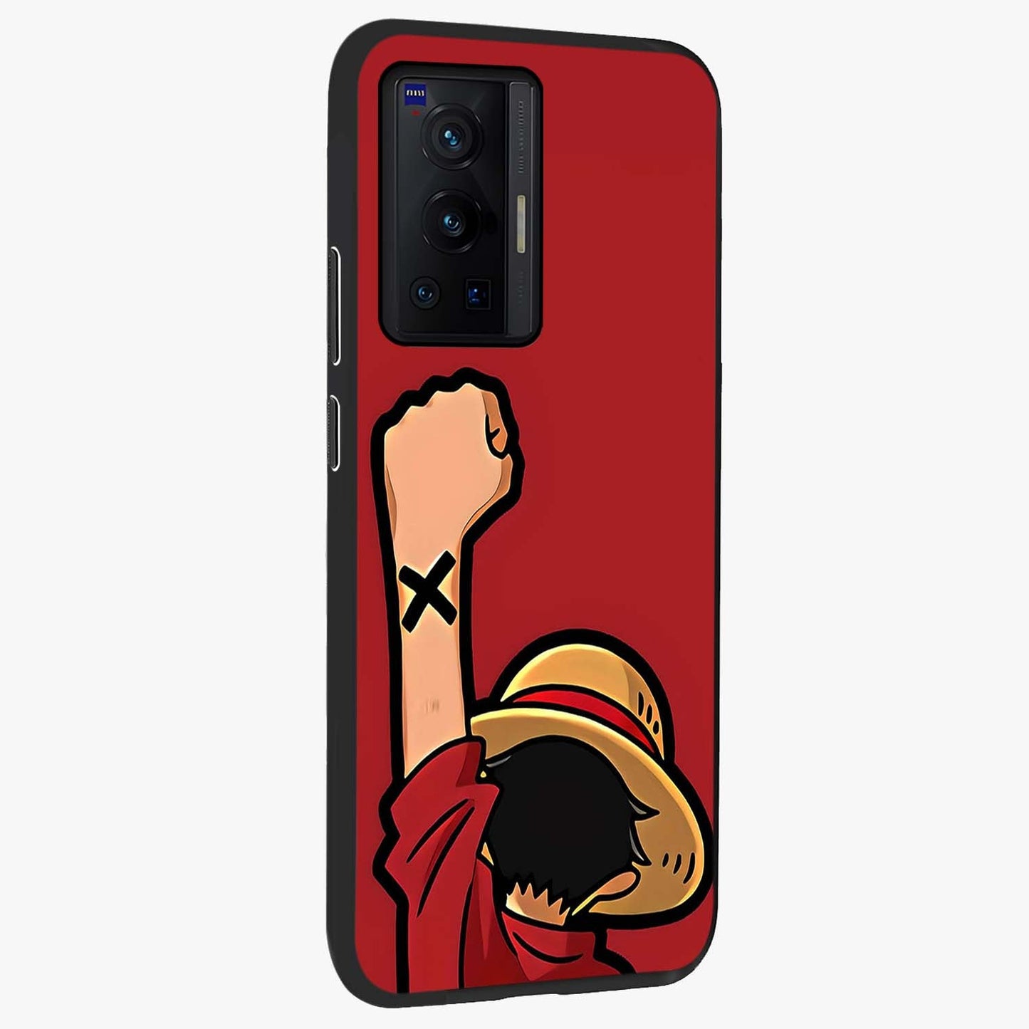 Luffy X Spirit Glass Case upright view showcasing striking anime artwork with adventurous character theme.