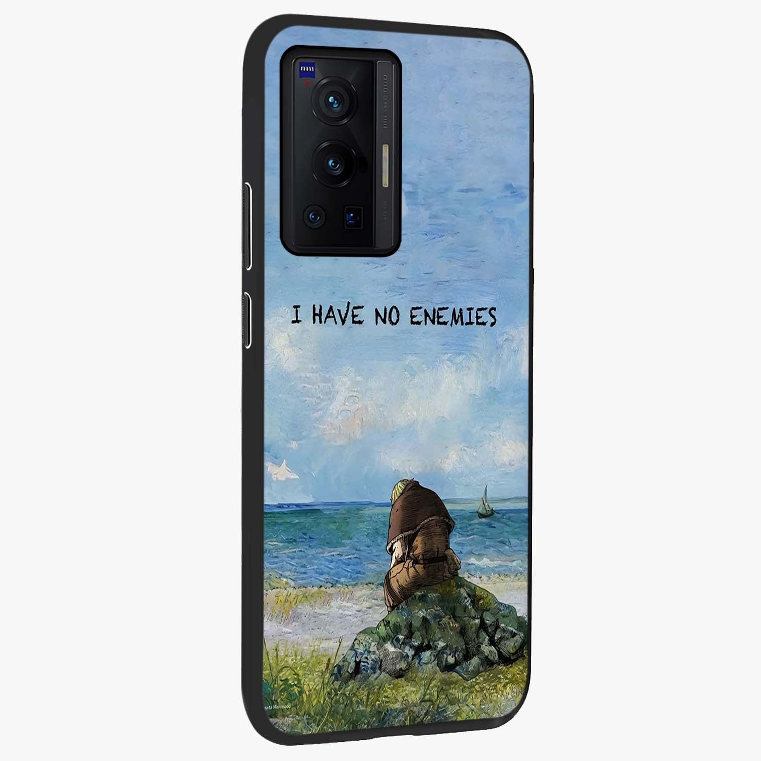 Peace Beyond War Glass Case upright view showcasing powerful peace symbol artwork with inspirational theme.