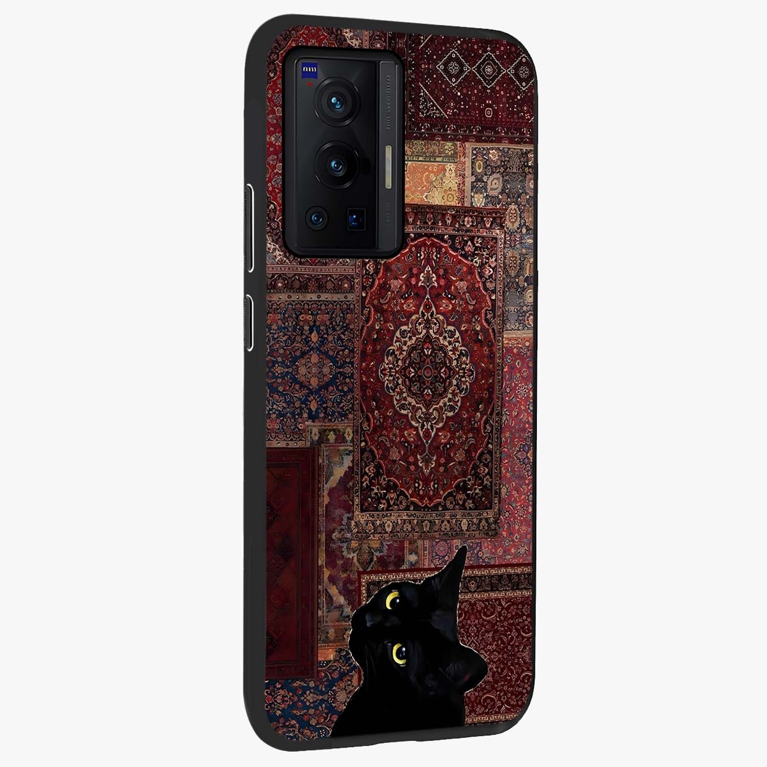Regal Magic Cat Apple Glass Case upright view showcasing charming cat artwork with playful magical theme.