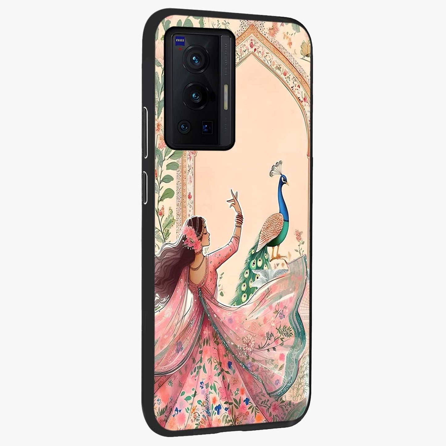 Royal Grace Muse Glass Case upright view showcasing stylish artistic artwork with sophisticated royal theme.