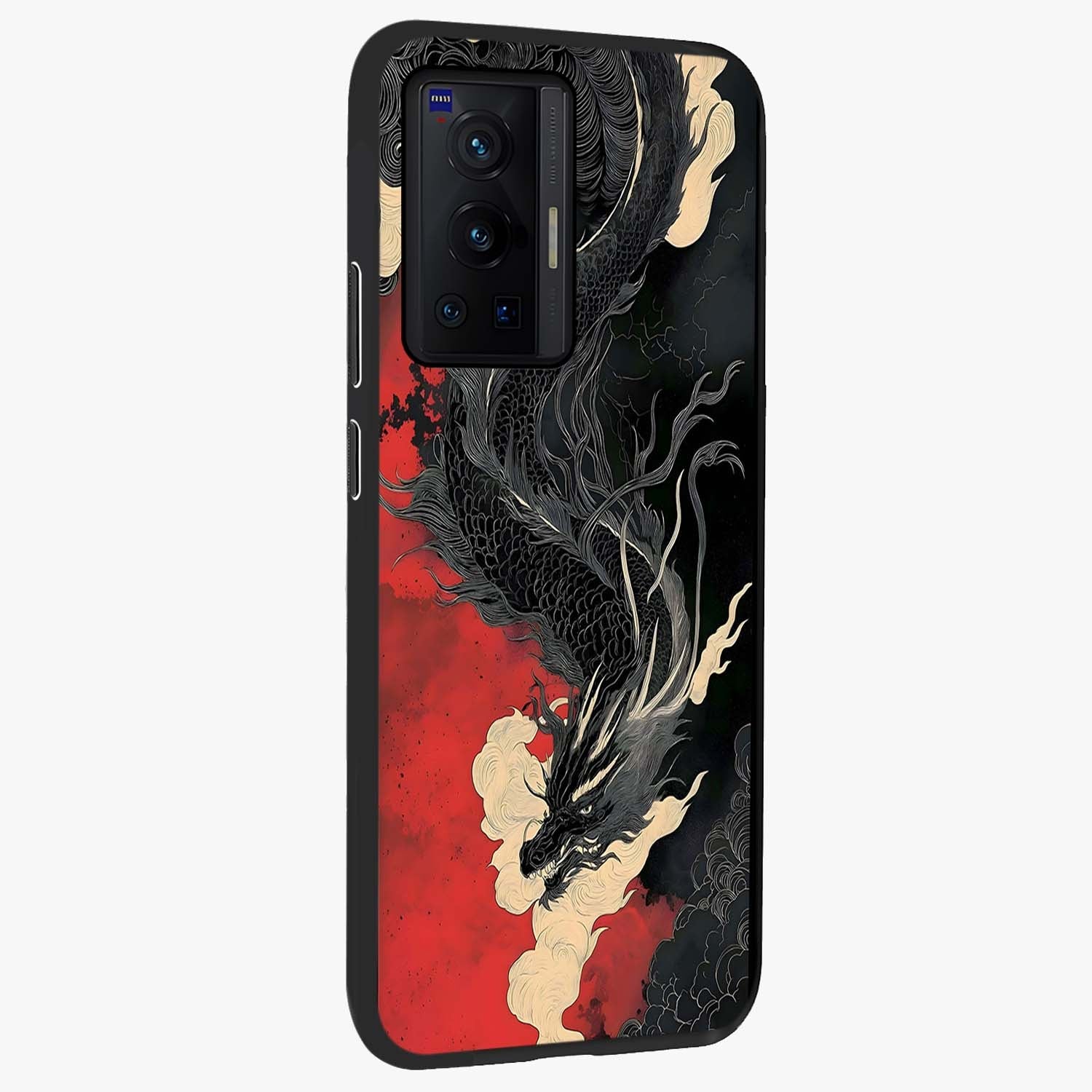 Shadow Dragon Fury Glass Case upright view showcasing intense dragon artwork with dramatic shadow theme.
