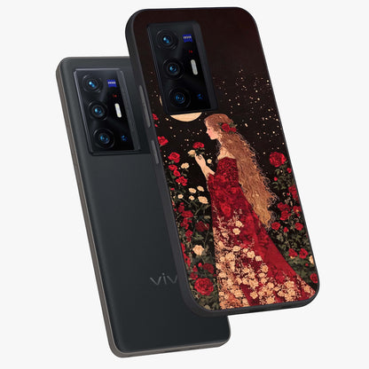 Crimson Dreams Glass Case displayed in angled mockup highlighting soft crimson aesthetic design with artistic theme.