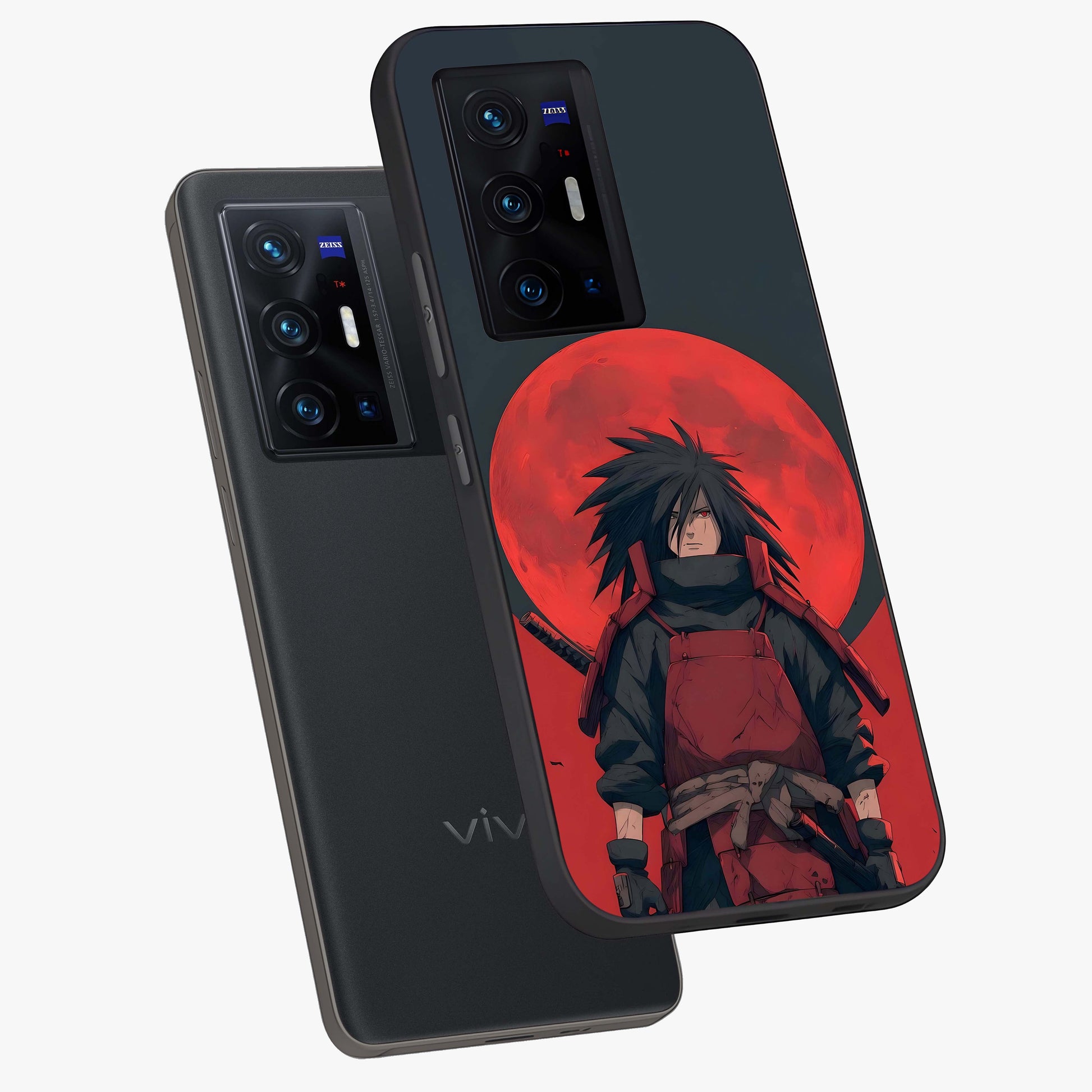 Crimson Moon Warlord Glass Case displayed in angled mockup highlighting dramatic crimson moon design with fantasy aesthetic.
