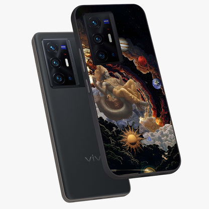 Galactic Divine God Glass Case displayed in angled mockup highlighting powerful celestial deity illustration with galactic aesthetic.