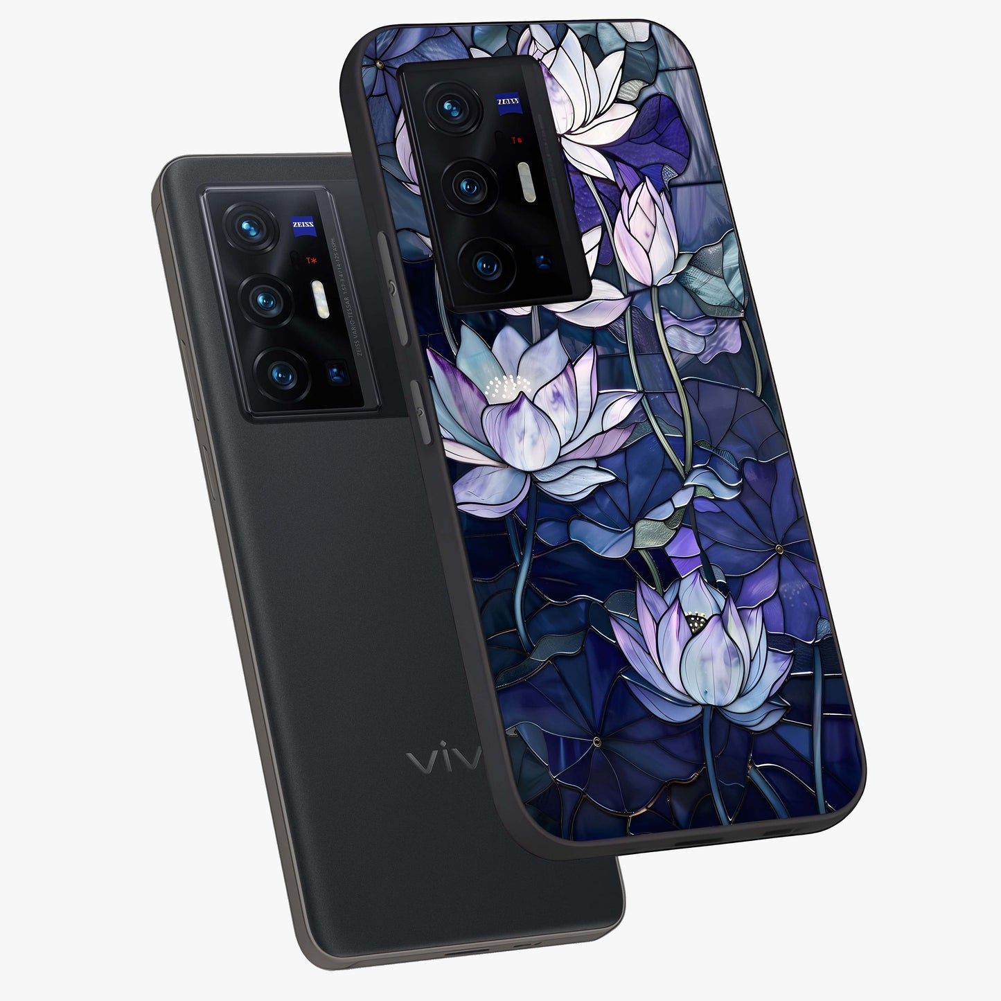 Gloss Petal Rush Glass Case displayed in angled mockup highlighting vibrant petal design with elegant floral aesthetic.
