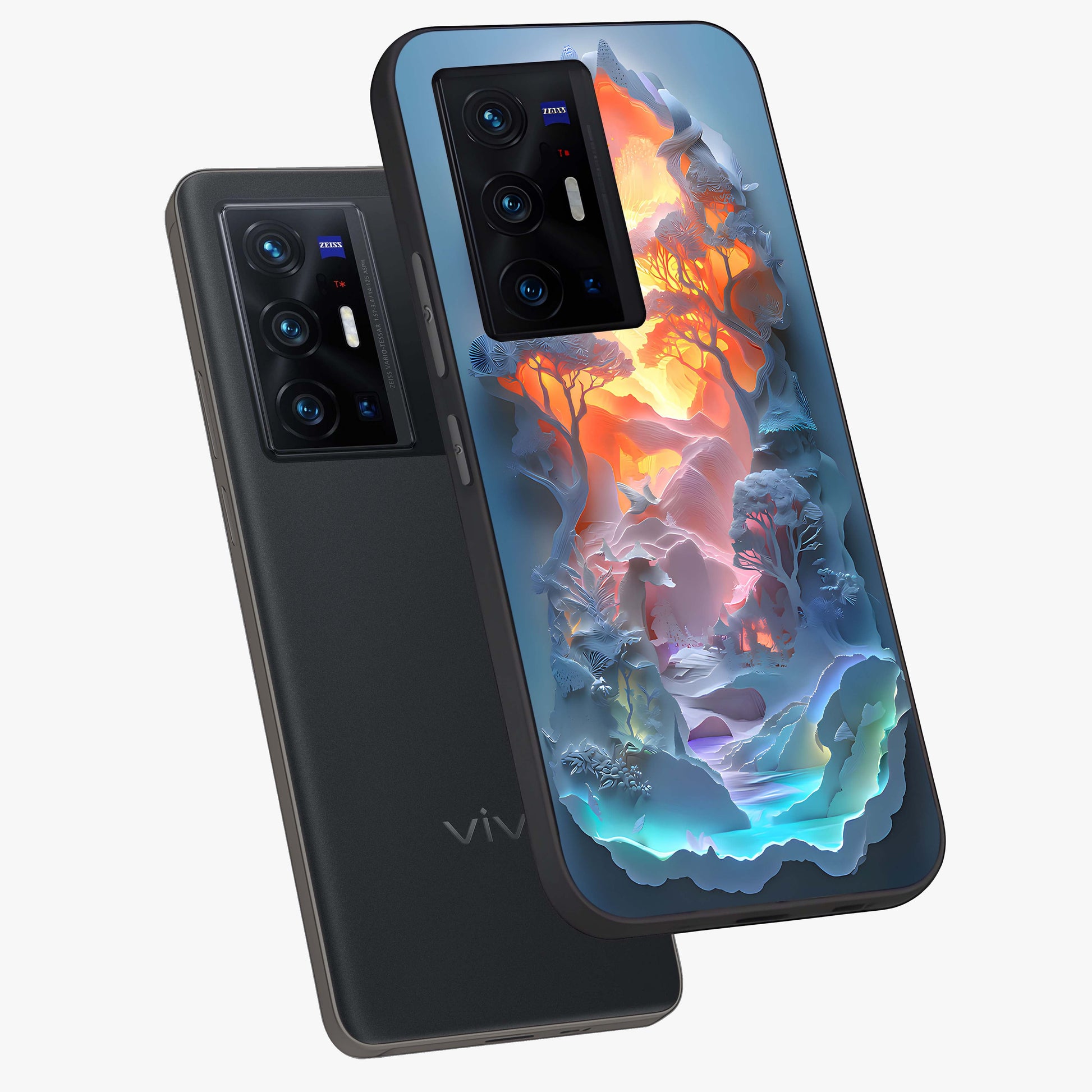 Glow Forest Portal Glass Case displayed in angled mockup highlighting mystical forest design with magical glowing aesthetic.