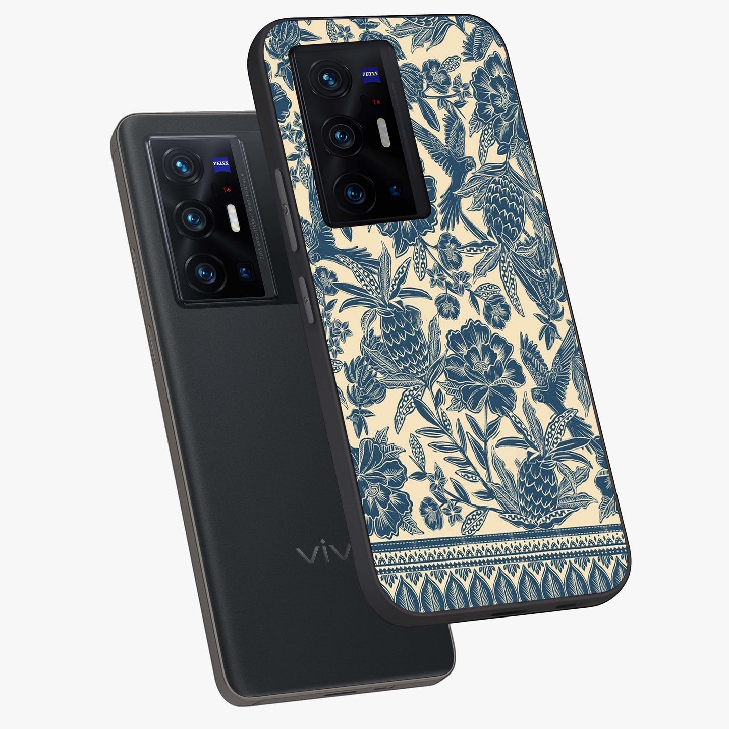 Heirloom Wild Bloom Glass Case displayed in angled mockup highlighting botanical bloom design with classic aesthetic style.
