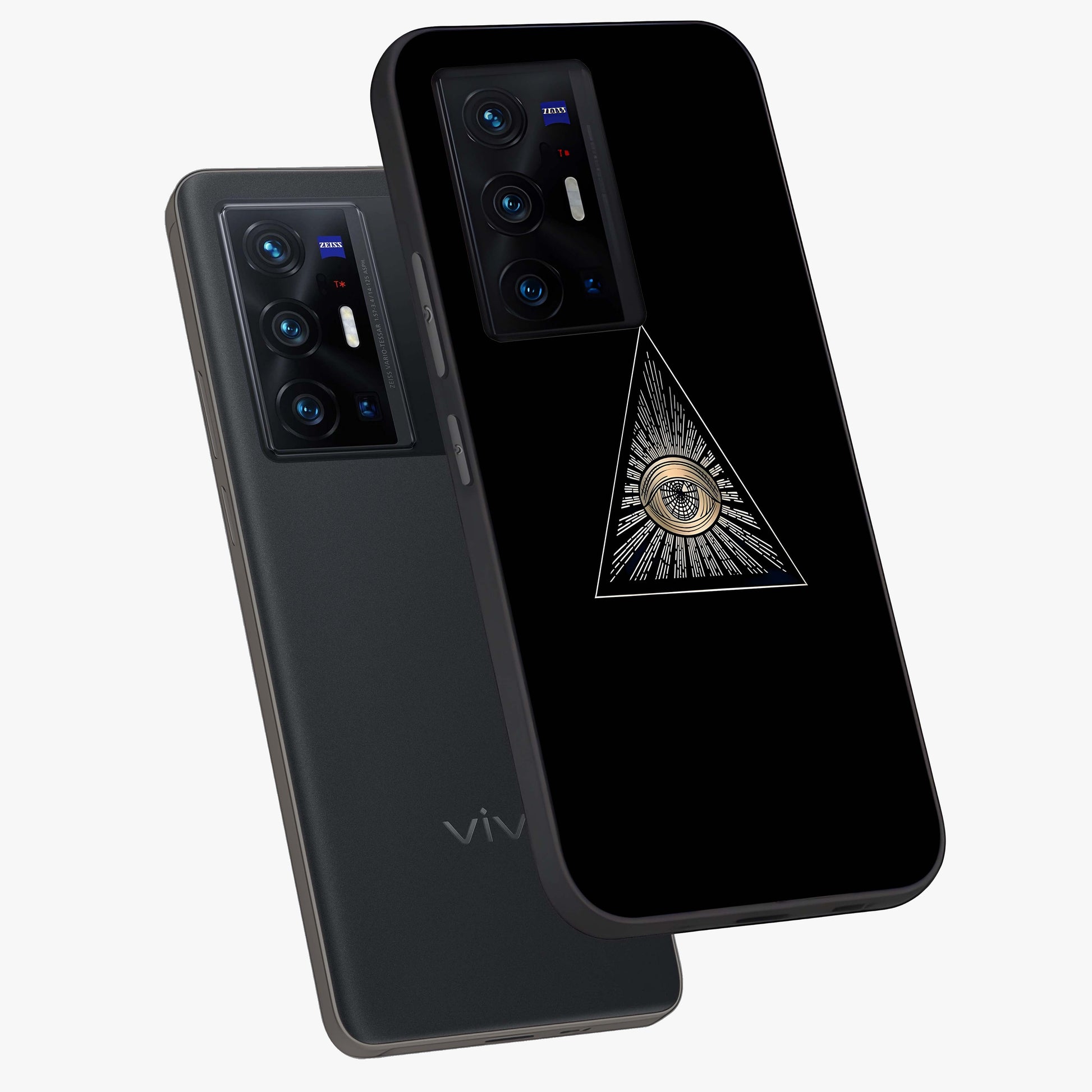 Illuminati Evil Glass Case displayed in angled mockup highlighting dark occult inspired design with bold aesthetic style.