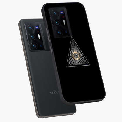 Illuminati Evil Glass Case displayed in angled mockup highlighting dark occult inspired design with bold aesthetic style.