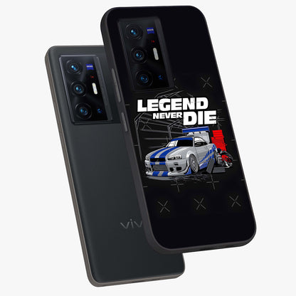 Midnight Racing Legacy Glass Case displayed in angled mockup highlighting dynamic automotive design with bold midnight aesthetic.
