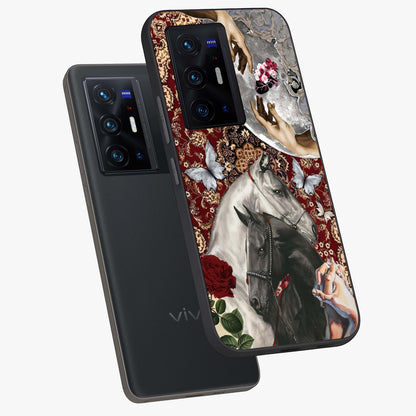 Moonlit Royal Stallion Glass Case displayed in angled mockup highlighting powerful stallion illustration with royal night aesthetic.