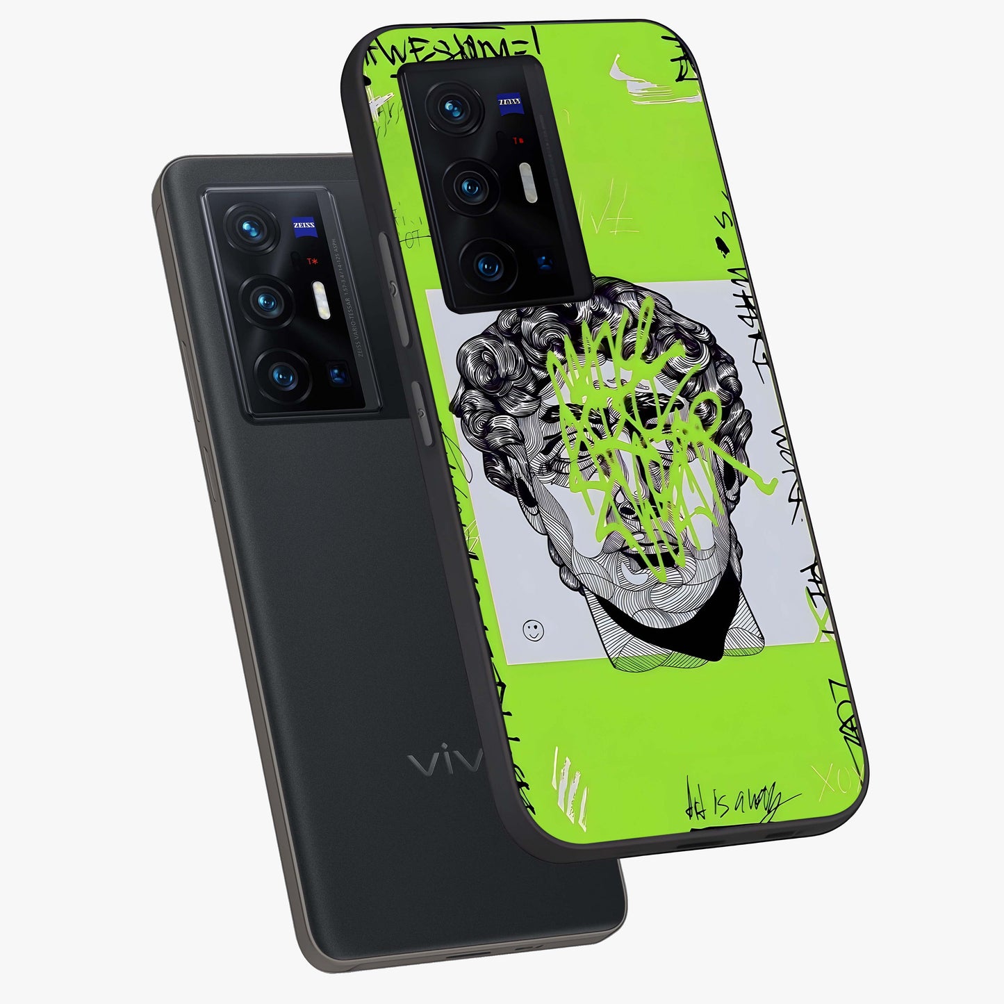 Neo Graffiti Rebellion Glass Case displayed in angled mockup highlighting urban street art design with rebellious aesthetic.