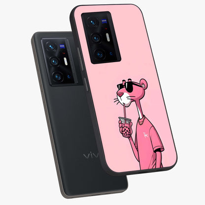 Pink Panther Glass Case displayed in angled mockup highlighting playful cartoon character design with vibrant pink aesthetic.