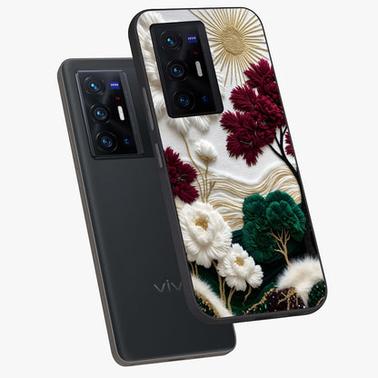 Radiant Bloom Elegance Glass Case displayed in angled mockup highlighting graceful floral design with radiant aesthetic style.