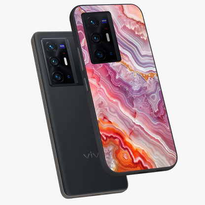 Rose Quartz Marble Glass Case displayed in angled mockup highlighting elegant marble pattern with soft aesthetic style.