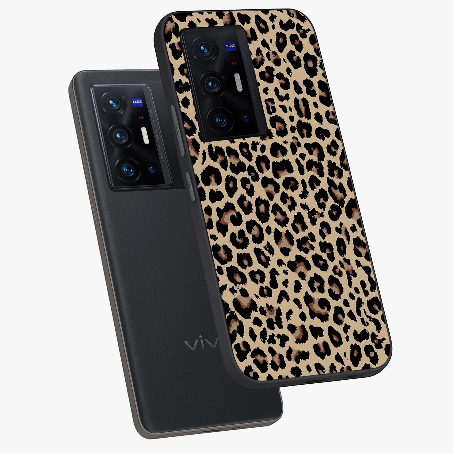 Savage Chic Pattern Glass Case displayed in angled mockup highlighting bold fashion inspired design with chic aesthetic.