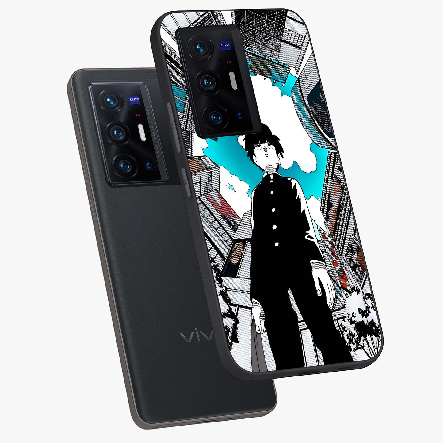 Silent Psychic Awakening Glass Case displayed in angled mockup highlighting spiritual awakening design with cosmic aesthetic.