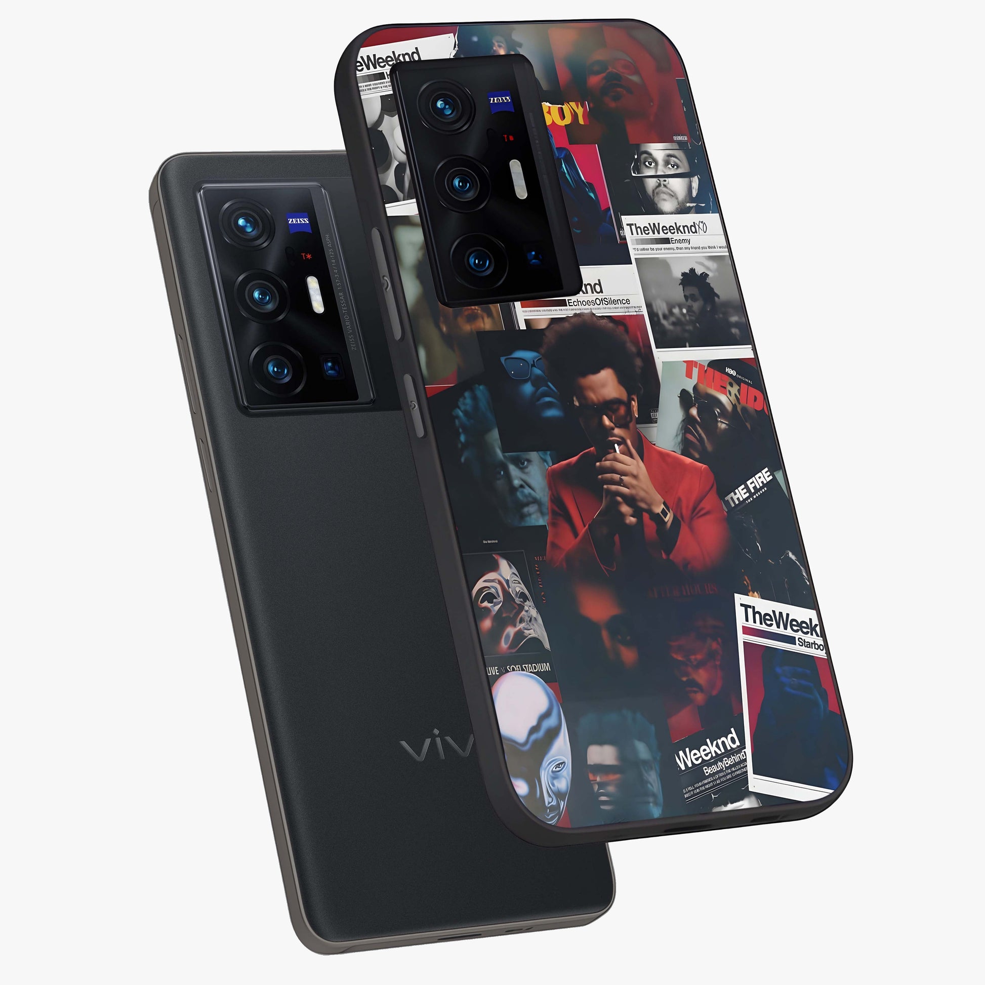 The Weeknd Glass Case displayed in angled mockup highlighting stylish pop culture inspired design with modern aesthetic.