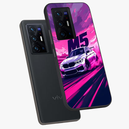 Velocity Drift Pulse Glass Case displayed in angled mockup highlighting dynamic drift design with sporty automotive aesthetic.