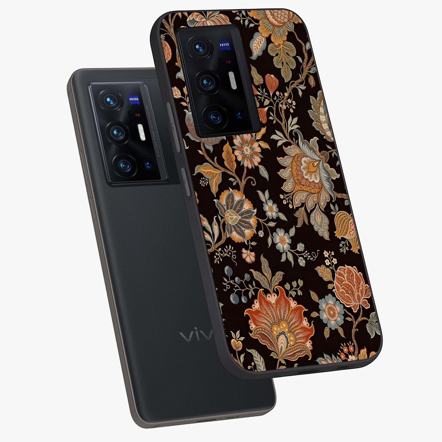Vintage Floral Dream Glass Case displayed in angled mockup highlighting elegant vintage flower design with soft aesthetic style.