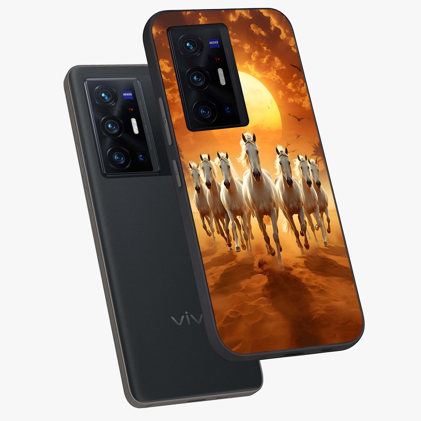 Wild Sunset Majesty Glass Case displayed in angled mockup highlighting vibrant sunset sky design with scenic aesthetic.