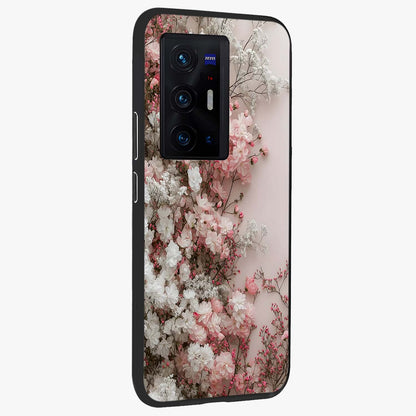 Blush Blossom Cloud Glass Case upright view showcasing calm floral cloud artwork with gentle dreamy theme.