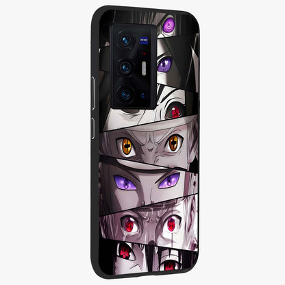 Eyes of Destiny Glass Case upright view showcasing symbolic eye artwork with dramatic artistic theme.