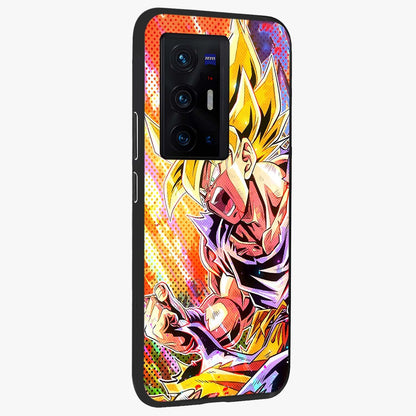 Firing Goku Glass Case upright view showcasing energetic anime artwork with bold warrior theme.