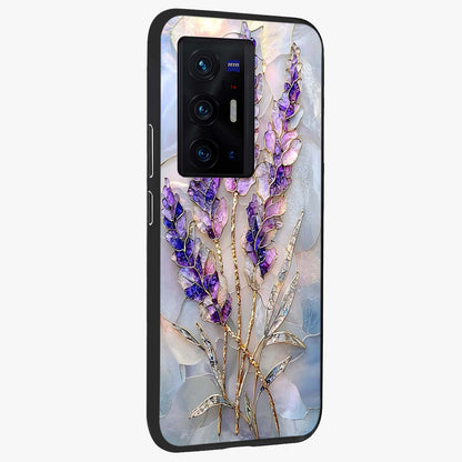 Lavender Dream Glow Glass Case upright view showcasing radiant lavender glow artwork with calming dreamy theme.