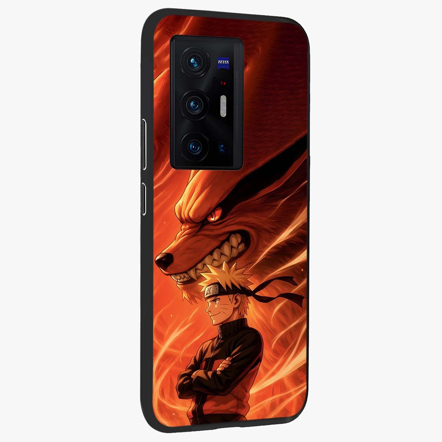 Nine Tails Legacy Glass Case upright view showcasing dramatic nine-tails artwork with intense anime themed design.