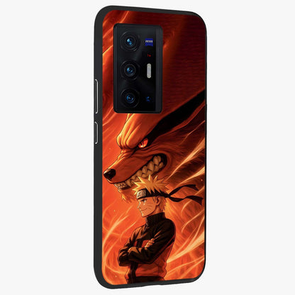 Nine Tails Legacy Glass Case upright view showcasing dramatic nine-tails artwork with intense anime themed design.