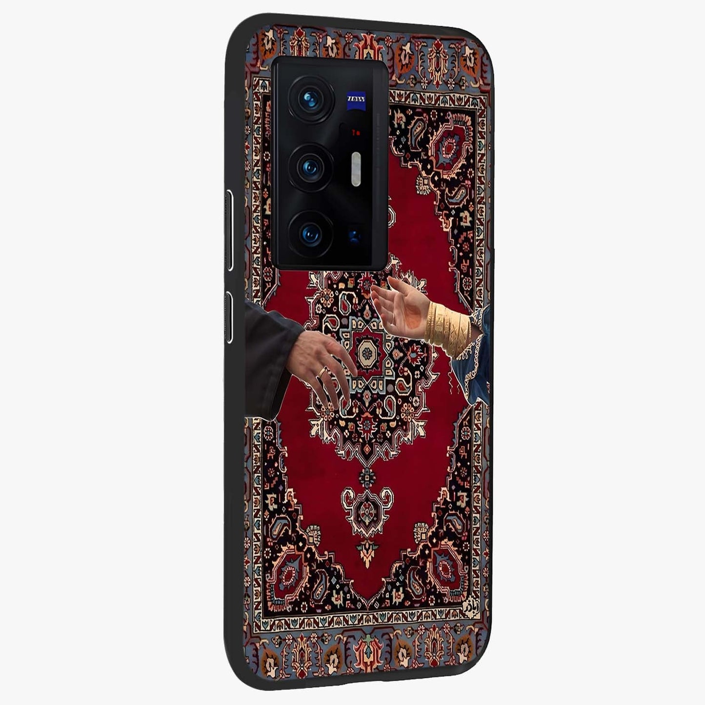 Royal Touch Reach Glass Case upright view showcasing stylish royal inspired artwork with graceful theme.