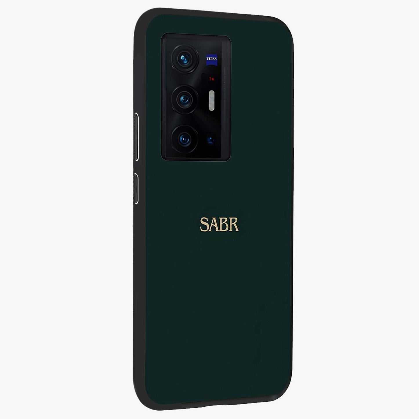 Sabr Minimal Patience Glass Case upright view showcasing calm minimalist artwork with motivational patience theme.