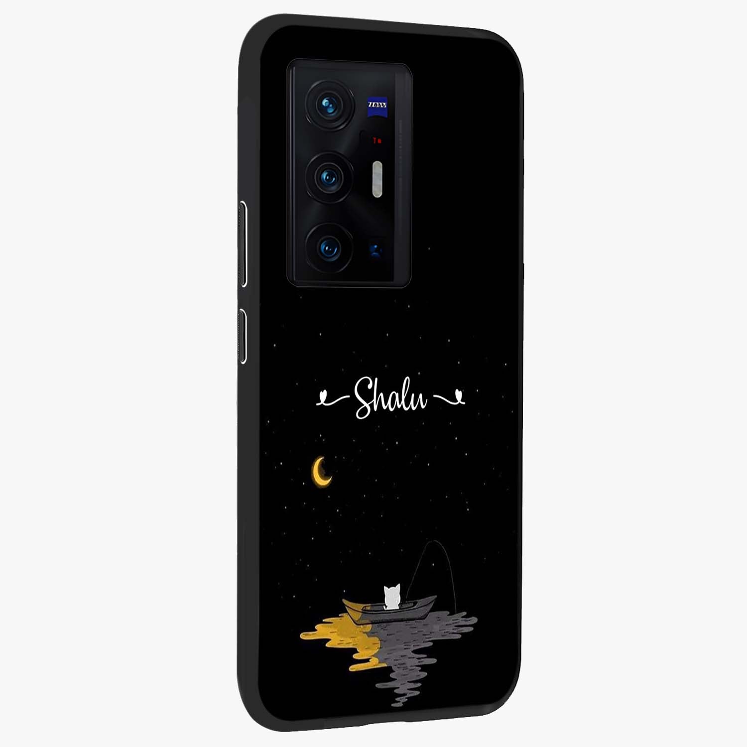 Silent Night Row Glass Case upright view showcasing tranquil night artwork with serene landscape theme.