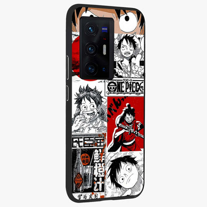 Strawhat Chaos Panels Glass Case upright view showcasing energetic anime artwork with bold adventure theme.