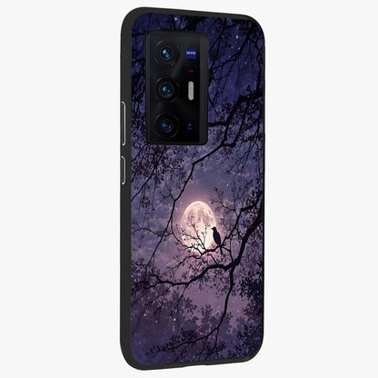 Whispering Moon Silence Glass Case upright view showcasing peaceful moon artwork with tranquil celestial theme.