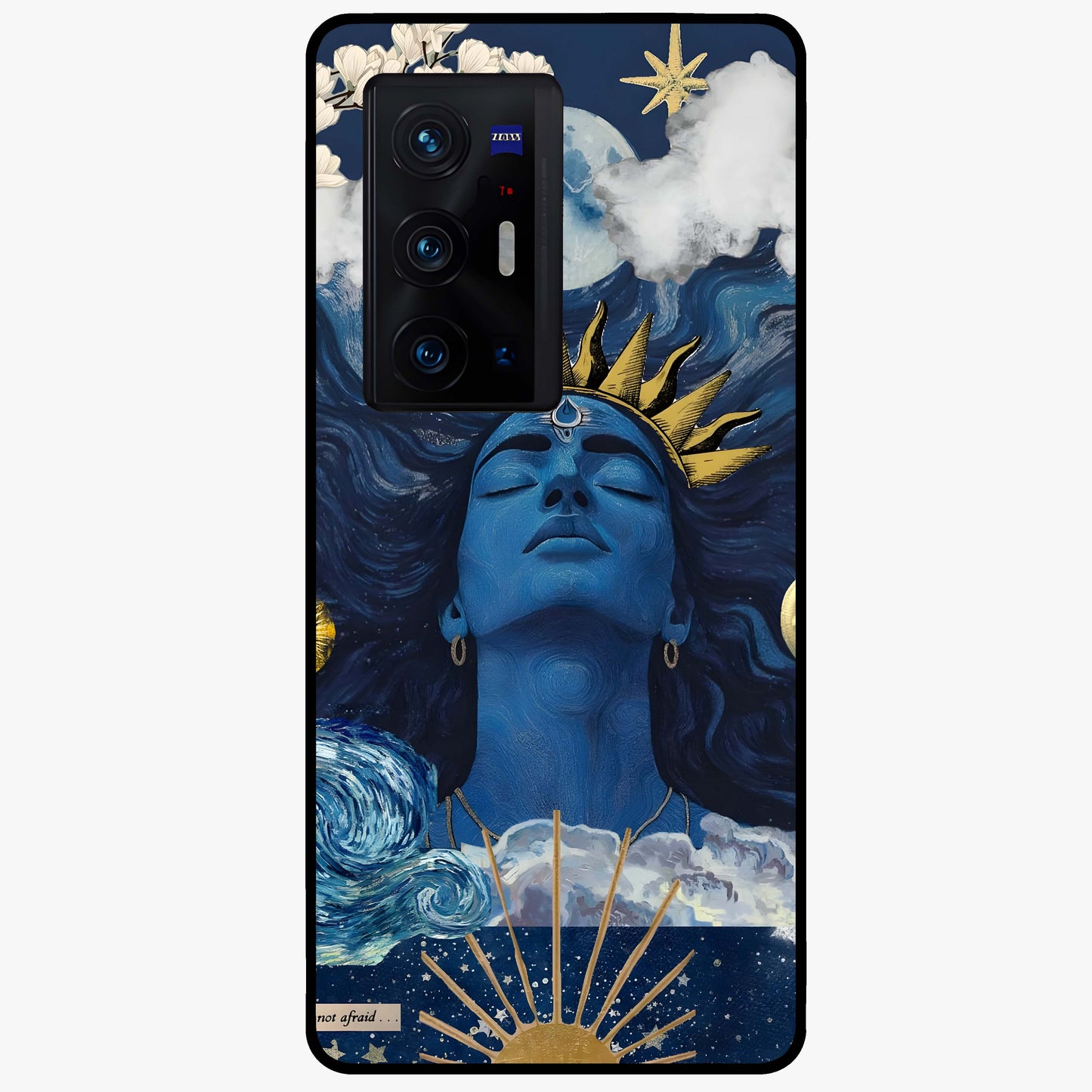 Aesthetic Lord Shiva Glass Case showing flat back view with divine Shiva artwork and glossy glass finish.