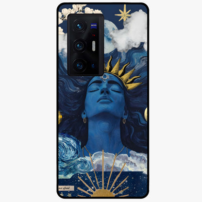 Aesthetic Lord Shiva Glass Case showing flat back view with divine Shiva artwork and glossy glass finish.
