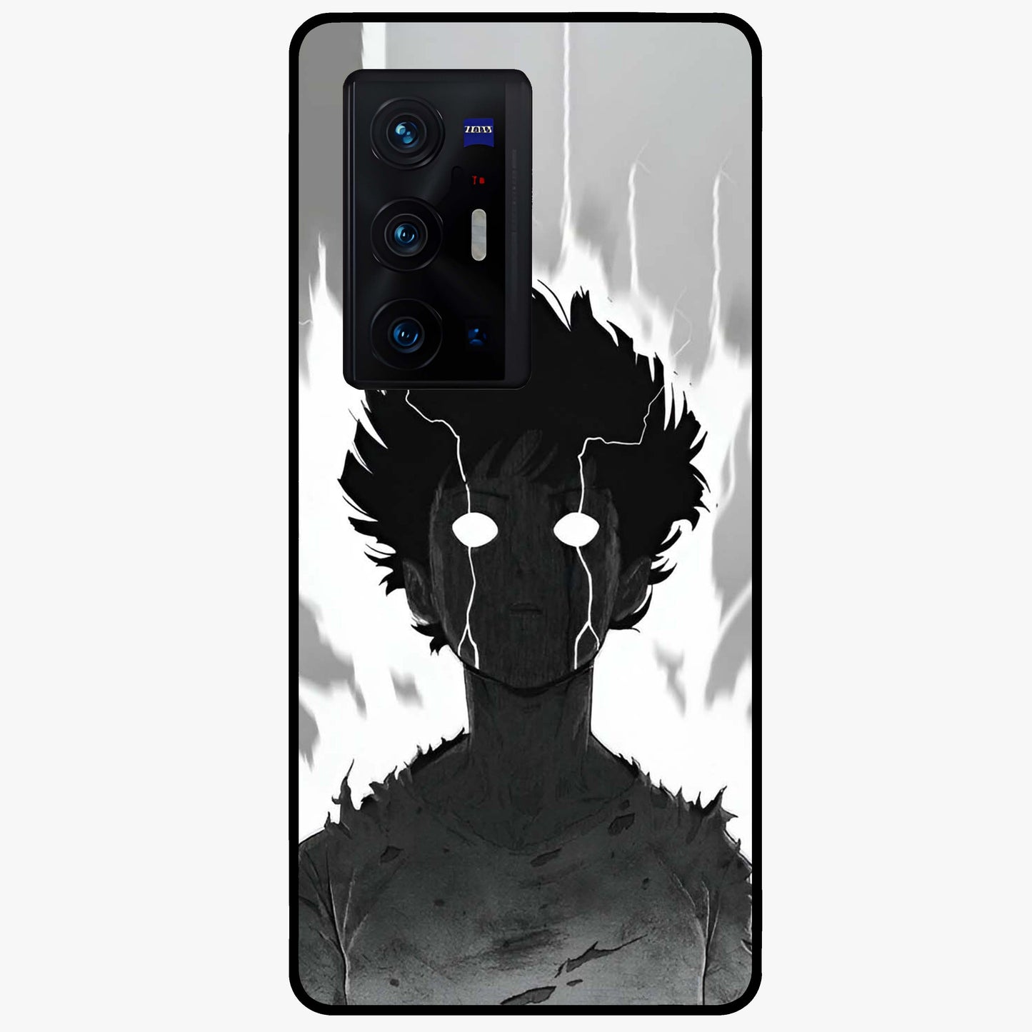 Awakened Inner Rage Glass Case showing flat back view with intense artistic artwork and glossy glass finish.