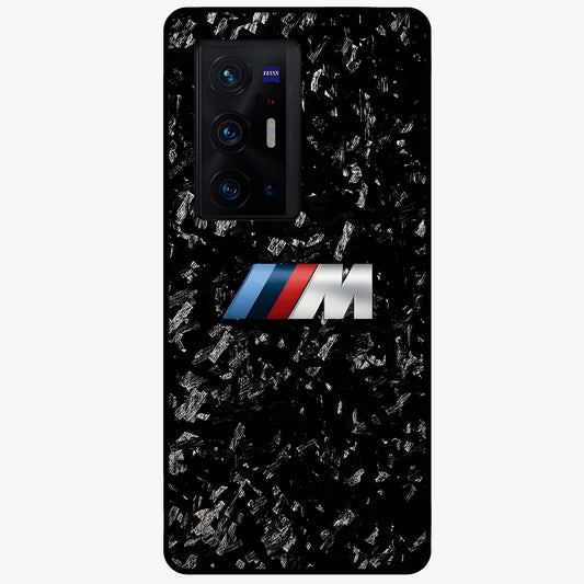 Carbon Speed Mark Glass Case showing flat back view with sporty carbon pattern artwork and glossy glass finish.