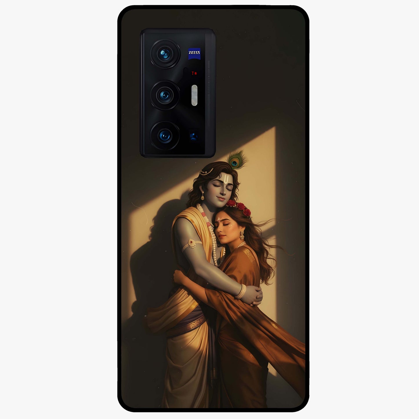 Divine Eternal Love Glass Case showing flat back view with spiritual love themed artwork and glossy glass finish.