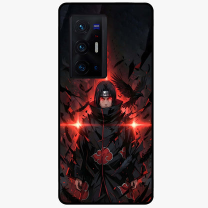Focused Blade Discipline Glass Case showing flat back view with warrior sword themed artwork and glossy glass finish.