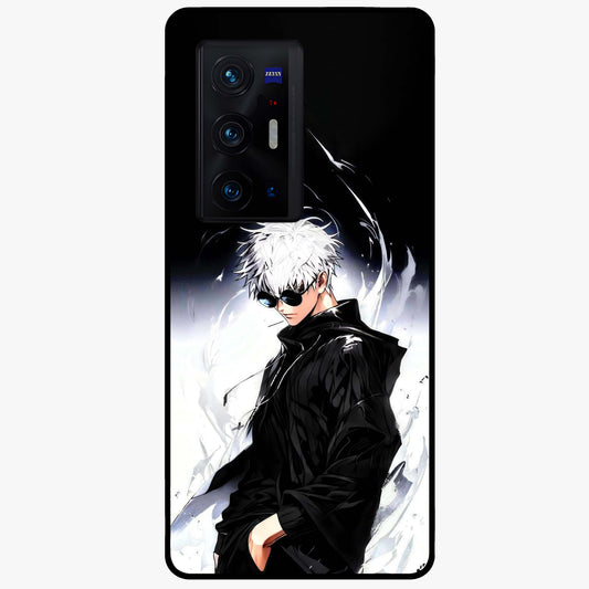 Limitless Shadow King Glass Case showing flat back view with powerful shadow warrior artwork and glossy glass finish.