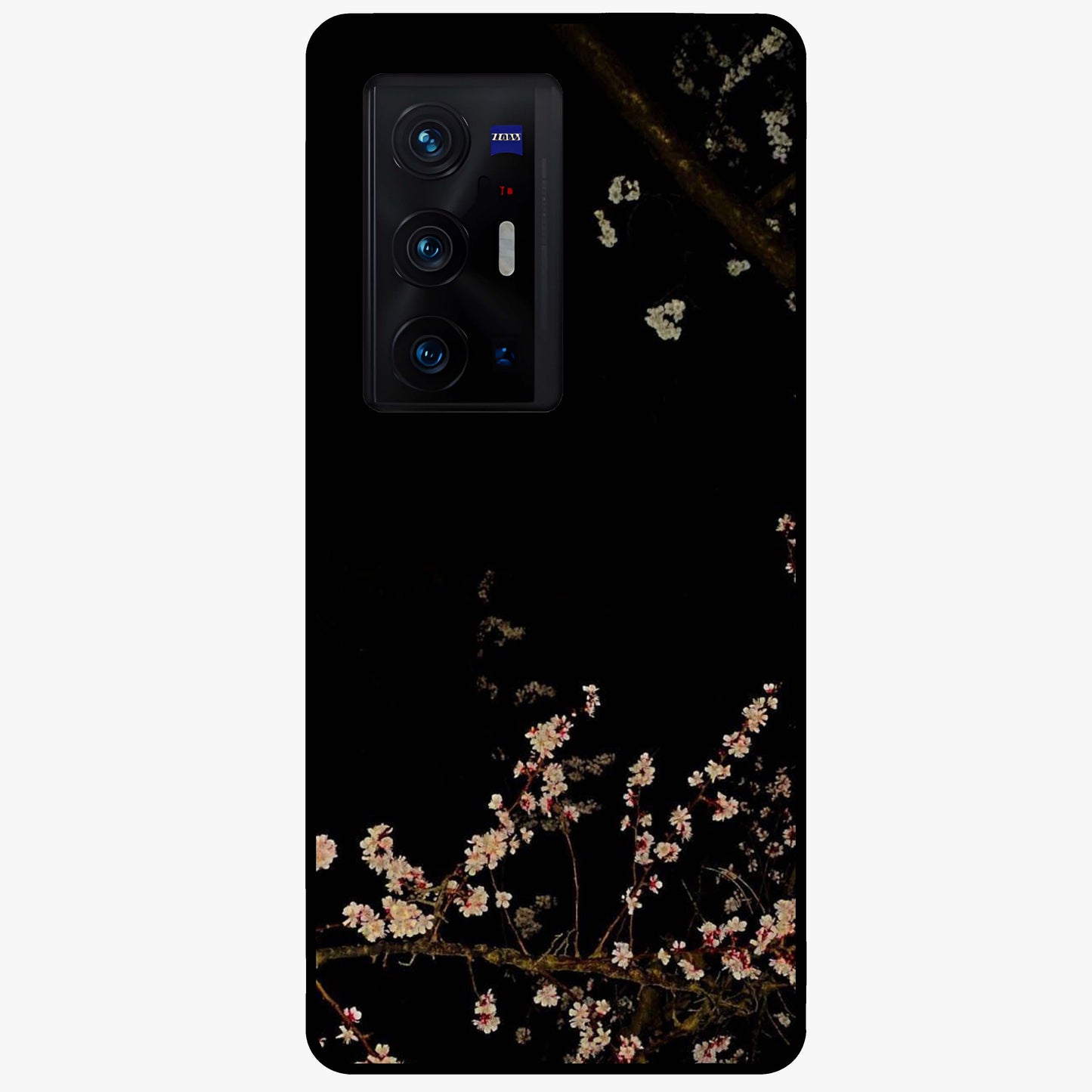 Petal Moon Light With Custom Name Glass Case showing flat back view with floral moonlight artwork and personalized name design.