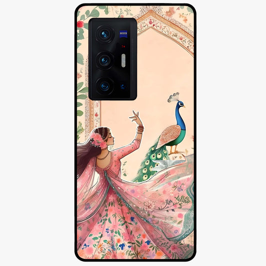 Royal Grace Muse Glass Case showing flat back view with elegant artistic artwork and glossy glass finish.