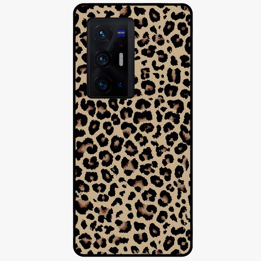 Savage Chic Pattern Glass Case showing flat back view with stylish patterned artwork and glossy glass finish.