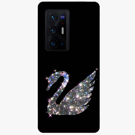 Starlit Swan Grace Glass Case showing flat back view with graceful swan artwork under starry sky and glossy glass finish.
