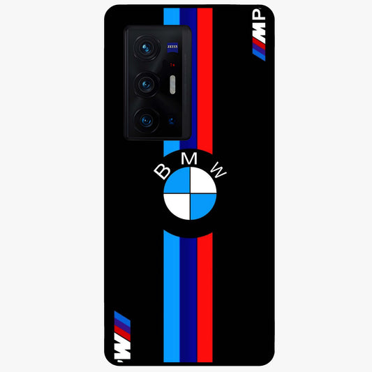 Turbo BMW Beast Glass Case showing flat back view with high performance sports car artwork and glossy glass finish.