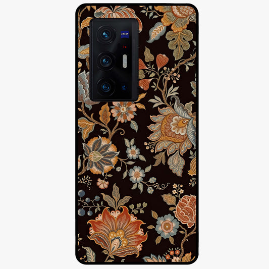 Vintage Floral Dream Glass Case showing flat back view with classic floral artwork and glossy glass finish.